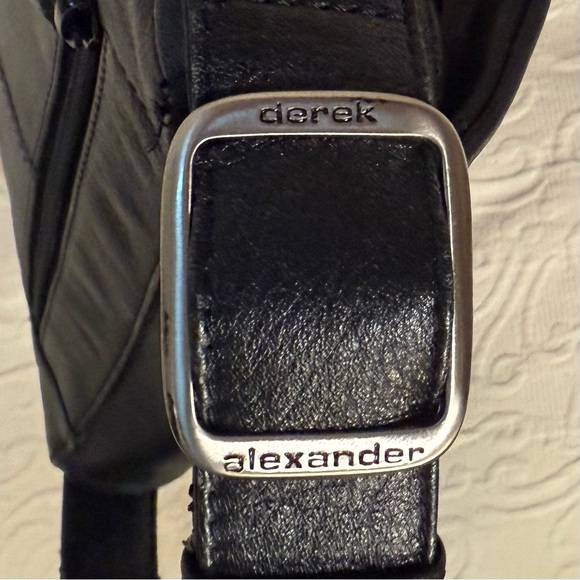 Gently Used Derek Alexander Black Leather Messenger Bag - Picture 4 of 7
